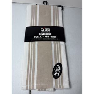 ALL-CLAD Cappuccino ~Reversible Kitchen Towels ~ 17" x 30" NEW